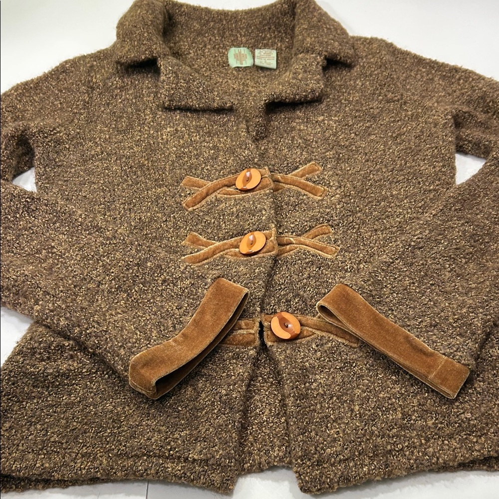 HWR Anthropologie Brown Textured  sweater jacket